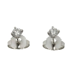 Tiffany & Co. Solitaire Diamond Earrings Pt Platinum Stud Pierced