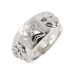 CHANEL Three Symbols Ring Diamond K18WG White Gold 750