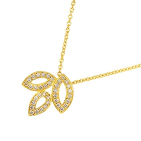 Harry Winston Lily Cluster Mini Diamond Necklace 41cm K18 YG Yellow Gold 750
