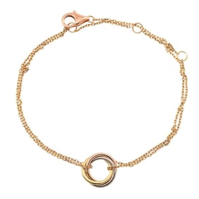 Cartier Trinity Bracelet 15cm K18 YG WG PG 750 Three Gold Colors