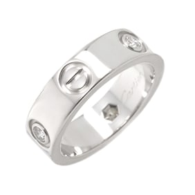 Cartier Love #50 Ring Half Diamond K18 WG White Gold 750