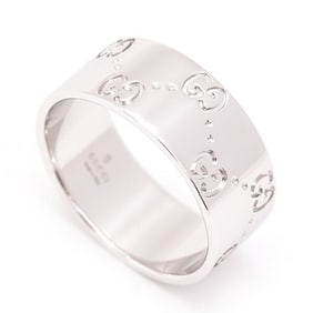 Gucci Ring for Men Icon Wide White Gold GUCCI 750WG