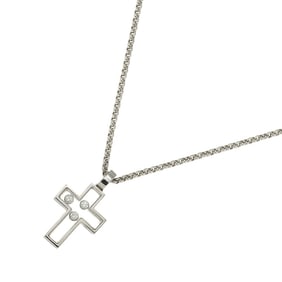 Chopard Happy Diamond Cross Necklace 42cm K18 WG White Gold 750