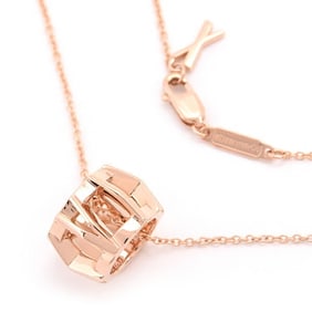 Tiffany Necklace Women's Atlas X Pendant Pink Gold TIFFANY 750PG