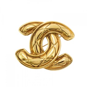 Chanel Brooch Coco Mark Matelasse GP Plated Gold Ladies