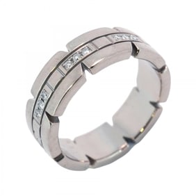Cartier Tank Francaise Ring 18KWG White Gold Diamond #52 Ladies