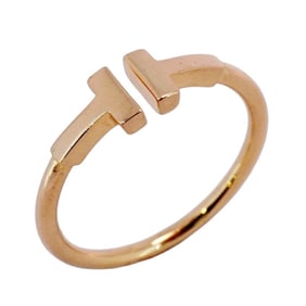 Tiffany Ring T Wire 18KPG Pink Gold Size 16 for Men and Women