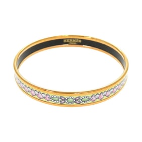 Like new Hermes enamel PM Maharaja's jewelry metal pink multicolor bangle bracelet 1873HERMES