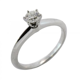 Tiffany Ring Solitaire 1PD Pt950 Platinum Diamond 0.28ct Size 10 Ladies