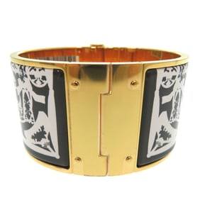 Unused Hermes GM enamel bangle bracelet Charnier gold 1874HERMES