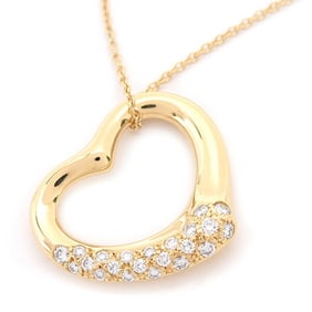 Tiffany Necklace for Women, Heart Pave Diamond Pendant, Yellow Gold, 750YG, TIFFANY