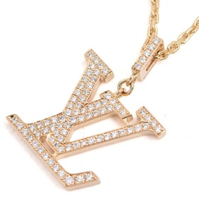 Louis Vuitton Necklace Men's Women's Pendant LV GM Diamond Yellow Gold Q93849 750YG