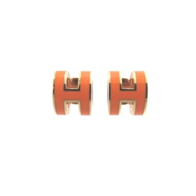 Hermes Pop Ash Mini H ST0292 Metal Orange Earrings 1188HERMES