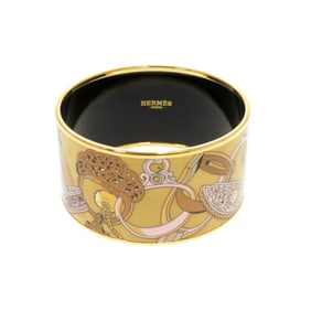 Like new Hermes enamel TGM metal gold bangle 1880HERMES