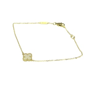 Van Cleef & Arpels Sweet Alhambra Bracelet Yellow Gold (18K) Mother Of Pearl Charm Bracelet Gold