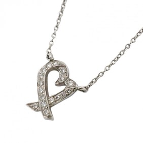 Tiffany Necklace Loving Heart Pt950 Platinum Diamond Ladies