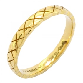 Chanel Ring Matelasse 18KYG Yellow Gold #61 Ladies
