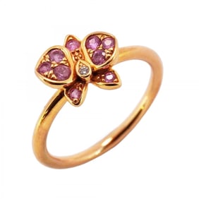 Cartier Ring Caress d'Orchidépal 18KPG Pink Gold Diamond Sapphire #47 Ladies