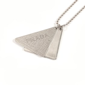 PRADA Prada Symbol Pendant Triangle 2JC835 Necklace Silver 925 Unisex
