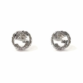 GUCCI Interlocking G 457109 J8400 0811 Earrings, 925 Silver, Unisex