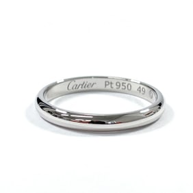 CARTIER 1895 Wedding Ring, Pt950 Platinum, 9 Silver, GN5556 Engraved, Women's
