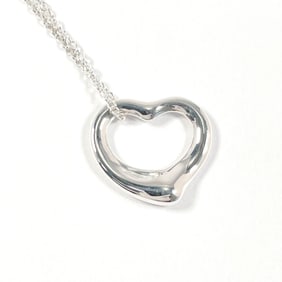 TIFFANY&Co. Tiffany Heart Elsa Peretti Necklace, Silver 925, Silver, Women's