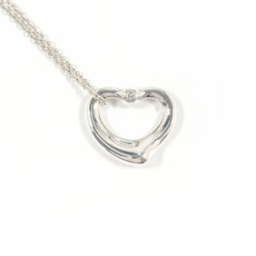 TIFFANY&Co. Tiffany Heart Elsa Peretti Necklace Silver 925/Diamond Women's