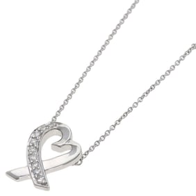Tiffany & Co. Loving Heart Diamond Necklace 18K White Gold Women's TIFFANY