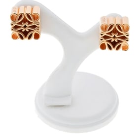 LOEWE Anagram Stud Earrings Sterling Silver/Ag925 Pink Gold S-158355