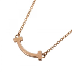 Tiffany Necklace T Smile Mini 18KPG Pink Gold Ladies