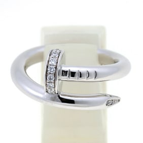 Cartier Juste un Clou Ring Classic Model Diamond Set B4092700 18KWG/Au750 #8 L-158218