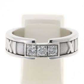 Tiffany /TIFFANY&Co. Atlas Ring 3P Diamond 18KWG/Au750 #8 L-158231