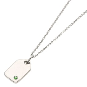 Tiffany Tag Tsavorite Necklace 18K White Gold Women's TIFFANY&Co.