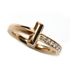 TIFFANY&Co. Tiffany 18KPG Pink Gold T-One 9P Diamond Ring 67795245 Size 7 3.7g Women's