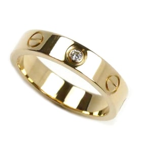 CARTIER 18KYG Yellow Gold Mini Love 1P Diamond Ring B4056149 Size 9 49 4.4g Women's
