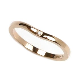 CARTIER 18KPG Pink Gold Ballerina Curve Wedding 3P Diamond Ring B4098656 Size 15.5 56 2.6g Women's
