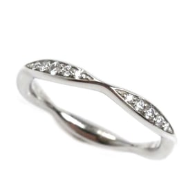 CHANEL Pt950 Platinum Camellia Half Eternity Diamond Ring J10835 Size 7 47 3.2g Women's