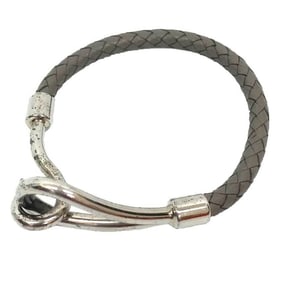 Hermes Jumbo Bracelet Leather Intrecciato Tresse Grey Men's Women's
