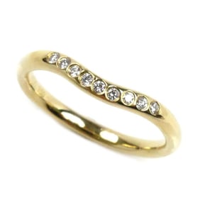 TIFFANY&Co. Tiffany 18KYG Yellow Gold Curved Band 9P Diamond Ring 60016301 Size 9 2.2g Women's
