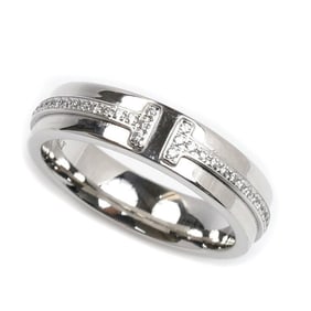 TIFFANY&Co. Tiffany 18KWG White Gold T TWO Narrow Ring 60151270 Diamond Size 9 5.8g Women's