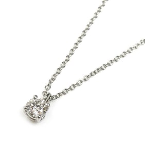 TIFFANY&Co. Tiffany Pt950 Platinum Solitaire Diamond Necklace 0.22ct 2.4g 41cm Women's