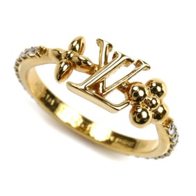 LOUIS VUITTON Louis Vuitton GP Rhinestone Gold LV Iconic Ring M1461M Size 13 Women's