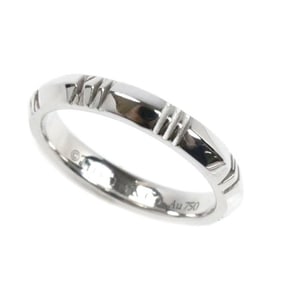 TIFFANY&Co. Tiffany 18KWG White Gold Atlas X Closed Narrow Ring, Size 9.5, 3.7g, Women's