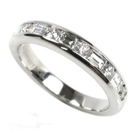 TIFFANY & Co. Tiffany Pt950 Platinum Half Circle Channel Setting Diamond Ring, Size 9, 4.8g, Women's