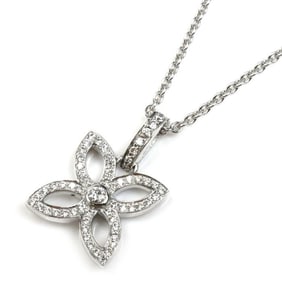 LOUIS VUITTON 18KWG White Gold Pendant Claccante Necklace Q93158 Diamond 4.9g 42cm Women's
