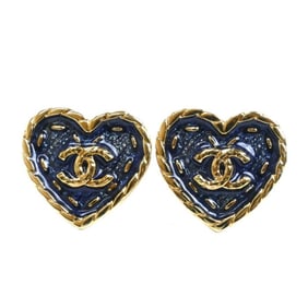 CHANEL Chanel GP Coco Mark Heart Earrings ABC742 10.6g Women's