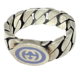 Gucci GUCCI Ring Interlocking G #15 AG925 Silver Plated Enamel 701612 5200