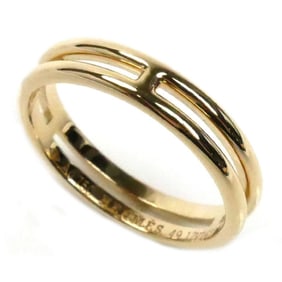 HERMES 18KYG Yellow Gold Ariane Ring, Size 9, 49, 2.7g, Women's