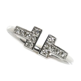 TIFFANY&Co. Tiffany 18KWG White Gold T Wire Diamond Ring 60147236 Size 13 2.7g Women's