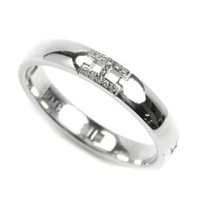 HERMES 18KWG White Gold Hercules Ring Diamond Size 14.5 55 4.2g Women's